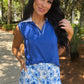 Everyday Polo Tank- Royal Blue/White