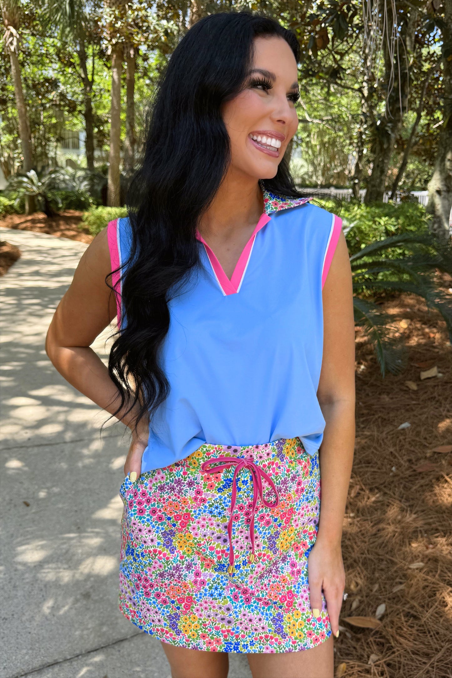 PREORDER- Everyday Polo Tank- Falling for Florals