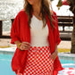 Red Diagonal Gingham Skort