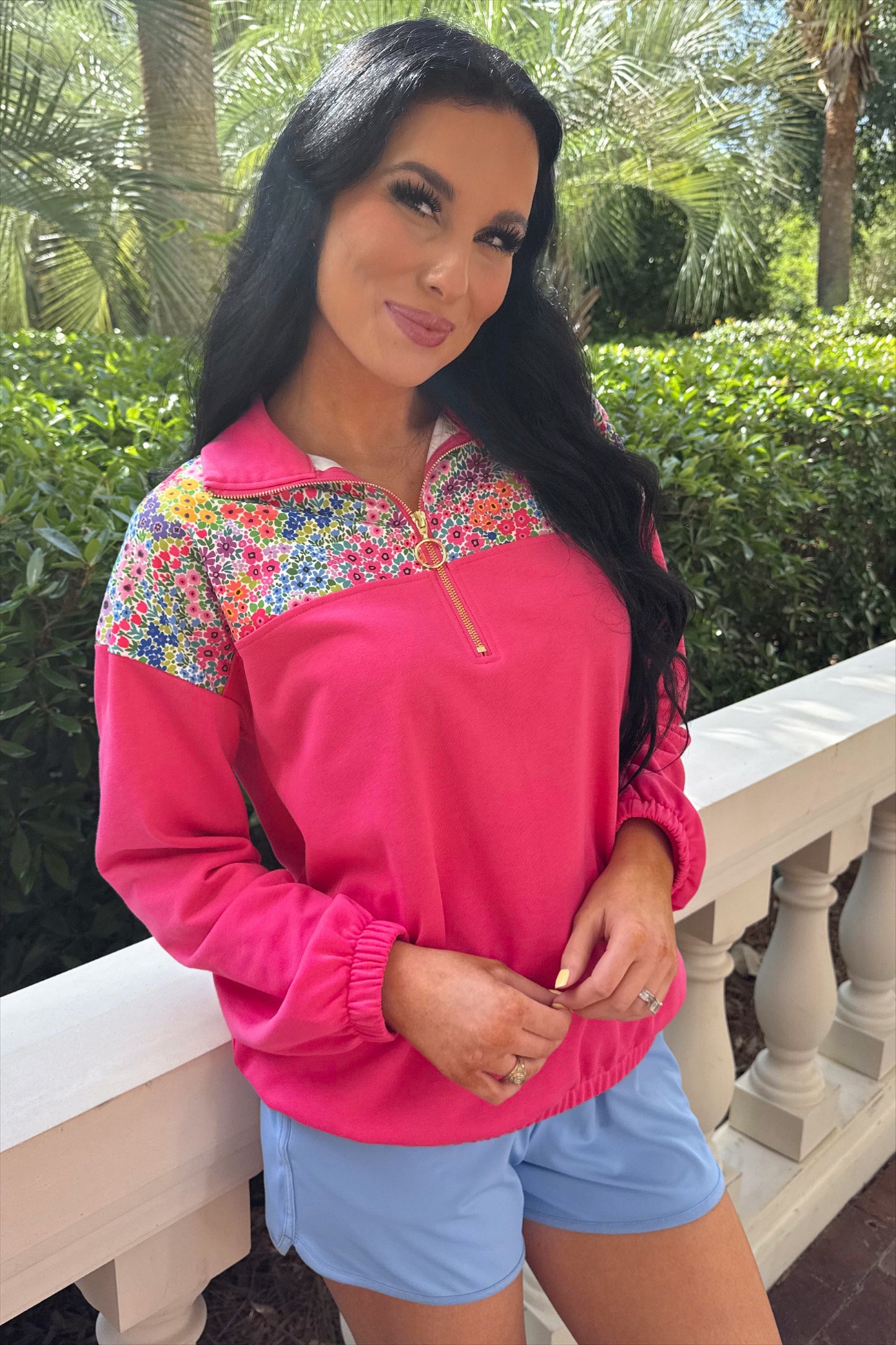 Mia Printed Pullover- Falling for Florals