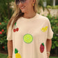 Tropical Fruit Sequin Patch Top
