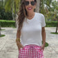 Pink Gingham Everyday Shorts