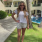 Chloe Camo Everyday Shorts- White