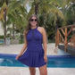 Chasing Sunshine Skirted Swimsuit- Navy