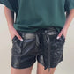 New York Minute Faux Leather Shorts