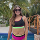 Set For Vacay Two Piece Swimsuit- Black/Neon