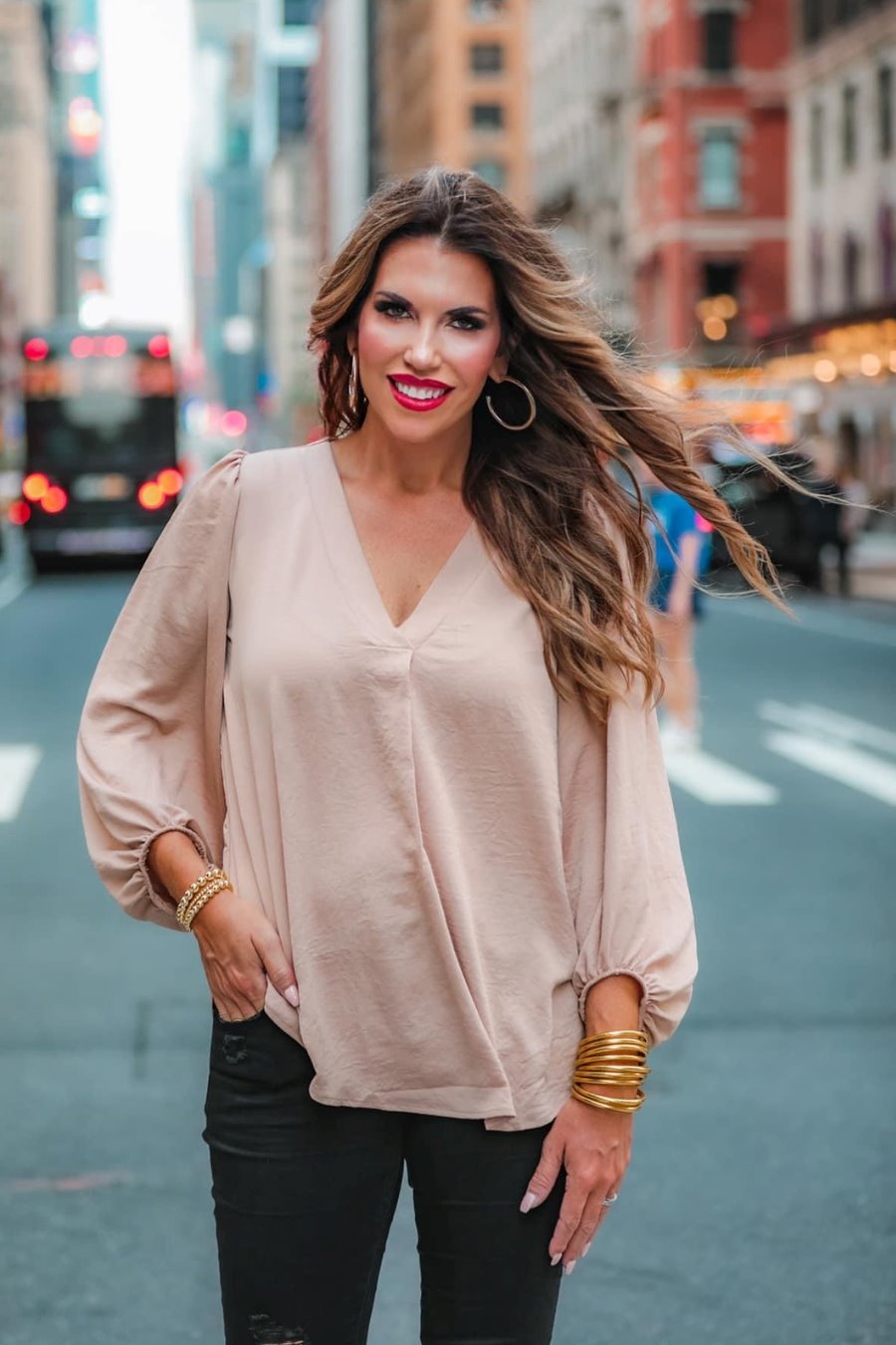 Jamie Balloon Sleeve Top - Jess Lea Wholesale