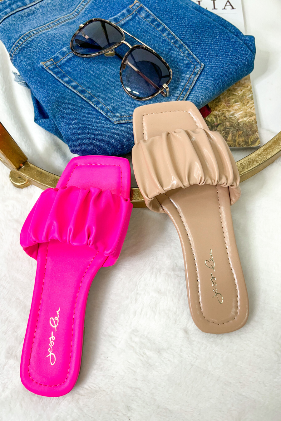 April Ruched Sandals - Jess Lea Wholesale