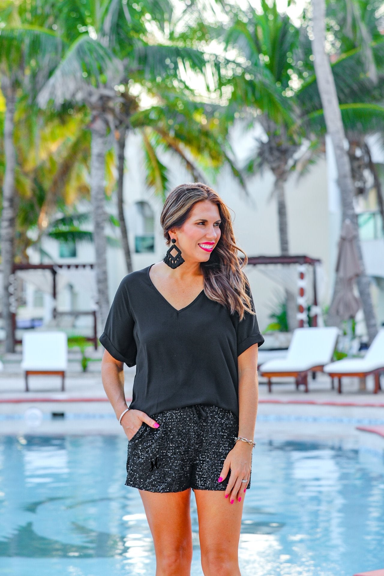 VIP Status Sequin Drawstring Shorts - Jess Lea Wholesale