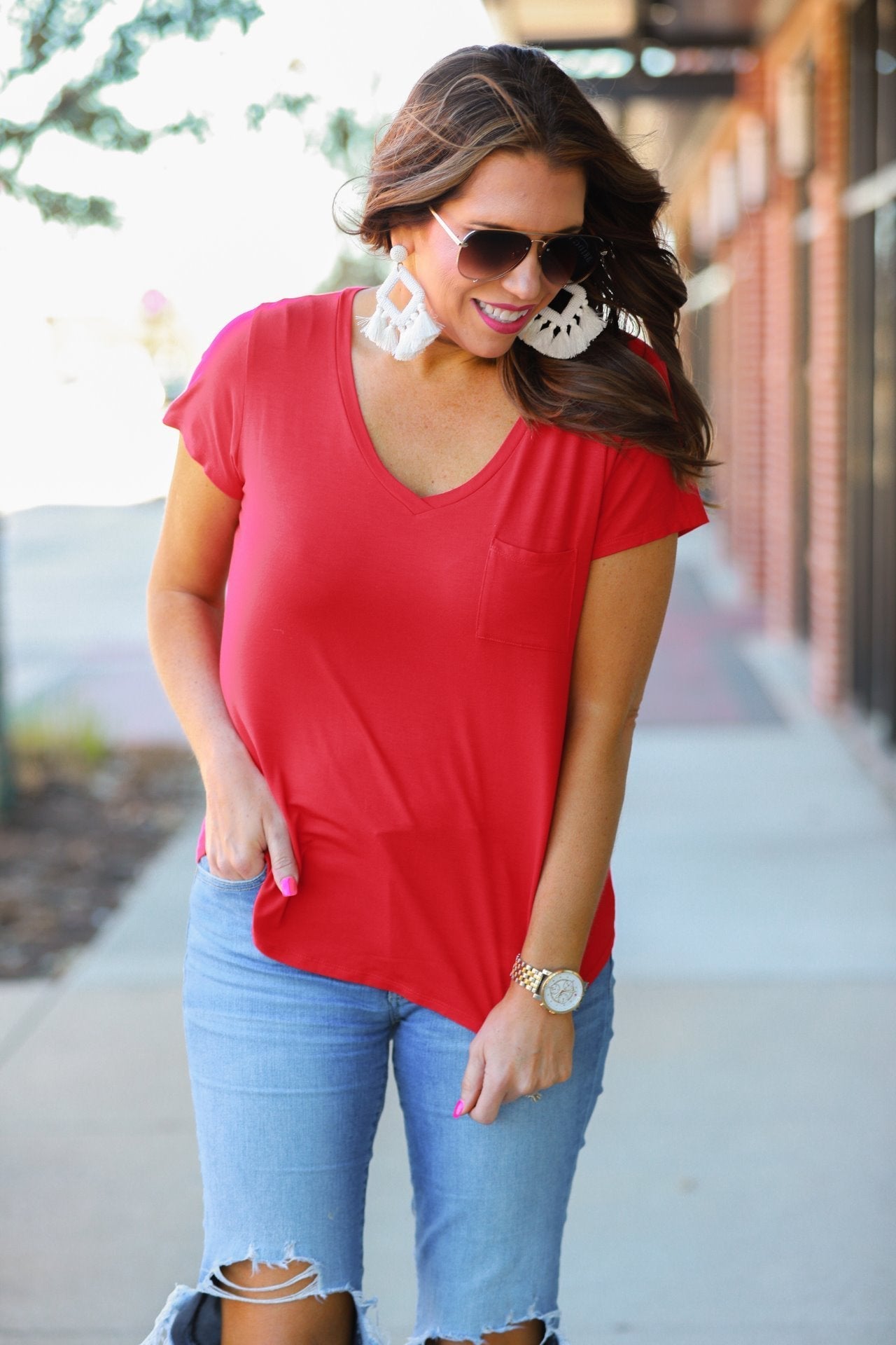 Jess Lea Basic Pocket Tee - Jess Lea Wholesale