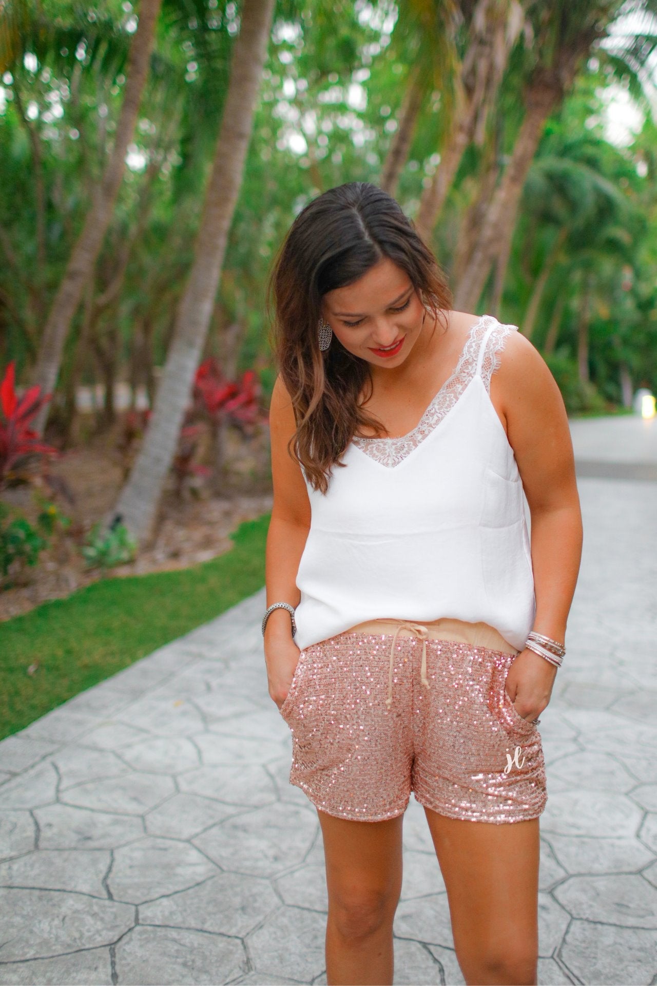 VIP Status Sequin Drawstring Shorts - Jess Lea Wholesale